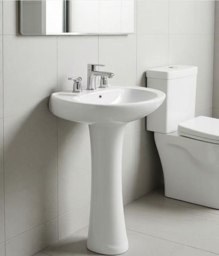 Freestanding Bathroom Basin With 3 Tap Holes